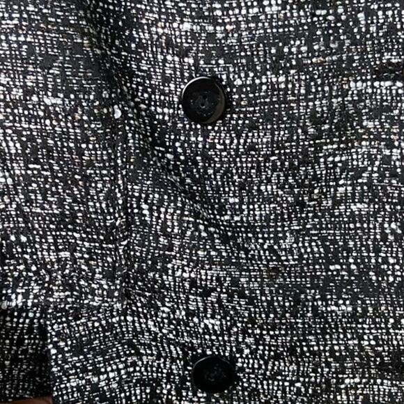 H & M Womens Size 12 Black White Double Breasted Fully Lined Polyester Pea Coat - Picture 2 of 5